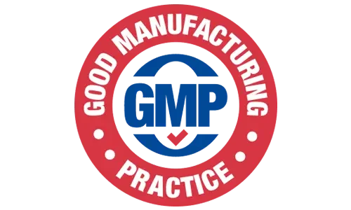 GMP certified manufacturing facility badge for Balmorex Pro